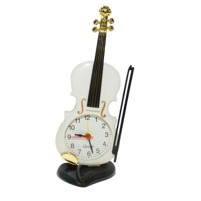 China Minimalist T157 Toy Violin Tabletop Zhangzhou Alarm With Hands Gear Desk China Kids Desk And Table Clock For Child for sale