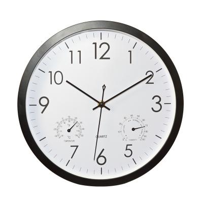 China Nordic Decorative W119 12 Inch 30 Creative Hands Large Modern Plastic Classic Mechanic Temperature Wall Clock for sale