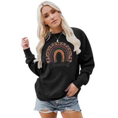 China Hot Sale Crewneck Women's Anti-wrinkle Hoodies and Sweatshirts Fashion Long Sleeve Casual Print Pullover Women Sweatshirt for sale