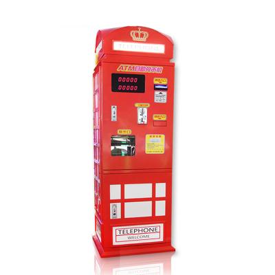 China Metal + Acrylic Amusement Game Center Coin Operated Games Coin Token Mchaine Change Atmosphere Exchange Vending Phone Booth for sale