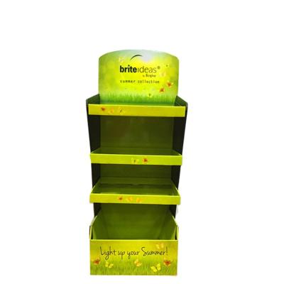 China Recyclable Paper Portable 4 Layers Customized Size Cardboard Floor Standing Product Display for sale