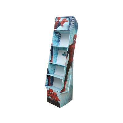 China Recyclable Paper Customized Printed Color Cardboard Book Paper Display Stands Retail Racks for sale