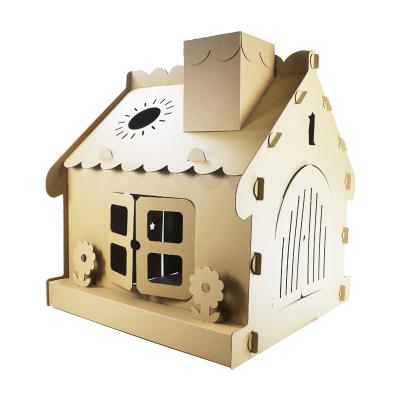 China New ODM/OEM Design Children's Toys Large Paper Playhouse DIY Play House For Kids Color Educational Children Play for sale