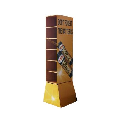 China Customized Recyclable Paper Toy Car Battery Rack Cardboard Rack Shelf for sale