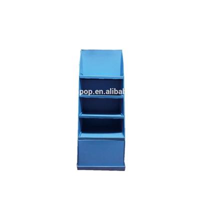 China Wholesale Customization Recyclable Paper High Quality Blue Flexo Paper Four Shelf Printing Stand Display Rack Paper Material for sale