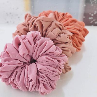 China Fashion Hair Scrunchies Multicolor Oversized Hijab Malaysia Muslim Chiffon Hair Scrunchies for sale