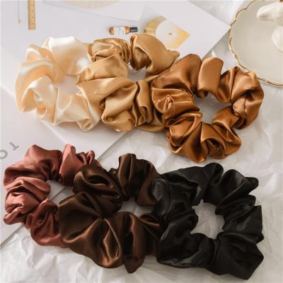 China Designer Satin Fabric Headbands Soft Scrunchie Wholesale Soft Hair Ties Jumbo Satin Hair Scrunchies for sale