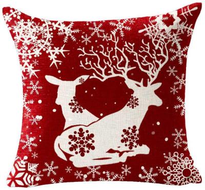 China Wholesale Custom Logo Printed Christmas Pillow Covers Anti-static Jacquard Cushion Cover for sale