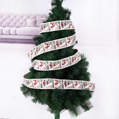 China 2021 Outdoor Christmas High Tenacity Decoration 6M Length Ribbons Christmas Tree Ornaments Hang Ribbon Canvas for sale