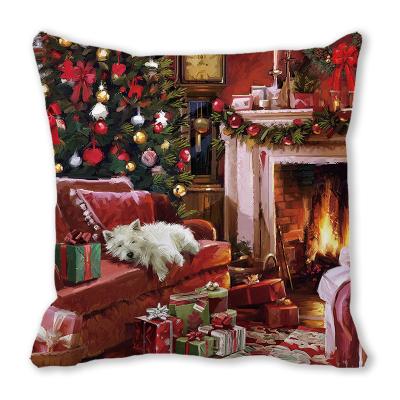 China New Anti-Static Christmas One Side Printing Cushion Canvas Cover For Home Decor for sale