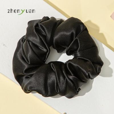 China Fashion girl 100% silk 2.36 inch scrunchie waist elastic band mulberry multicolored jumbo silk hair scrunchies hair scrunchies for sale