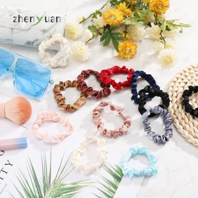 China Fashion RTS Real Mulberry Hair Ties Scrunchies 19mmCharmeuse 100% Silk Skinny Hair Scrunchies Stand 1cm for sale