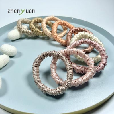 China Newest Different Fashion 22mm Solid Colors Ins Silk Hair Ties Hair Scrunchies Elastic Band 100% Silk Hair Scrunchies Hair Ties for sale