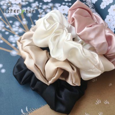 China Fashion Beautiful Silk Fabric Hair Scrunchies Hair Accessories Solid Color A Silk Scrunchy Elastic Band for sale