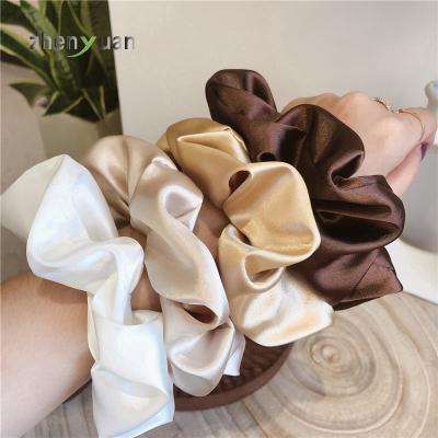 China Korean Custom Logo Bulk Hair Ties 100% Elastic Hair Scrunchies 3.5cm Mulberry Silk 3.5cm Holder for sale