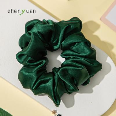 China Fashion 100% premium mulberry silk hair scrunchies 6cm luxury silk ponytail holders for sale