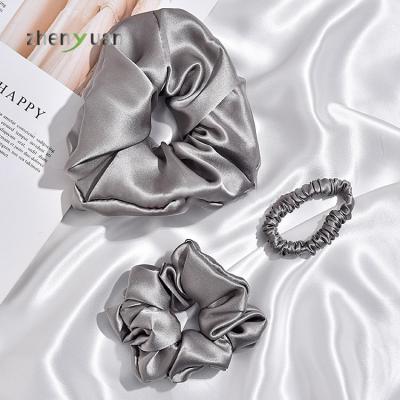 China Fashion Amazon hair bands 22momme 100% scrunchy scrunchy scrunchy scrunchies hot mulberry silk xxl silk elastic hair scrunchies for sale