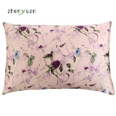 China Anti-Static Colorful 100% Silk Pillowcases Custom Printed Reversible Zipper 16MM Pillow Cases for sale