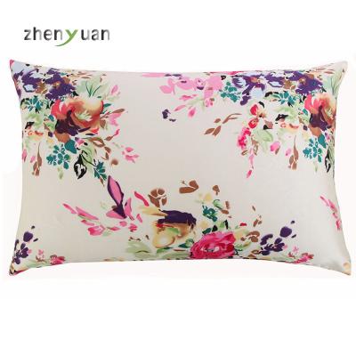 China Anti-Static 6A 16 Momme Mulberry Silk Pillowcase Printed Double Face 100% Mulberry Zipper Pillow Cases for sale