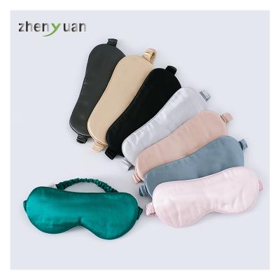 China Customized lightweight 22momme private label logo eyemask elastic mulberry silk shading sleep silk set travel for sale