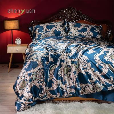 China Wholesale Nondisposable Custom Printing 4pcs Bed Set 100% Silk Fabric Mulberry Bedding Set for sale