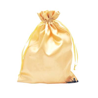 China Natural Chinese Wholesale Custom Logo Printing Silk Drawstring Bags For Gift for sale