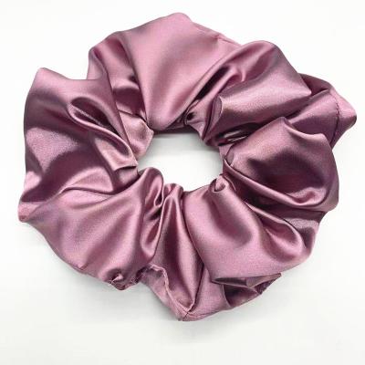 China Fashion Large Tropical Scrunchies Silk Satin Scrunchies Customized Logo For Women Ponytail Holder for sale