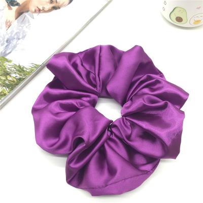 China Custom logo satin labels fashion scrunchies giant 7.9inch hair stand giant 7.9inch silk hair ring for sale