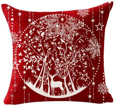 China Wholesale Anti-Static Christmas Tile Covers Custom Pattern Linen Cushion Covers Christmas Decorations for sale