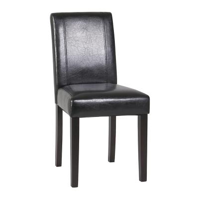 China PU Solid Wood Black Leather Dining Chairs With Solid Wood Legs For Home And Commercial Restaurants for sale