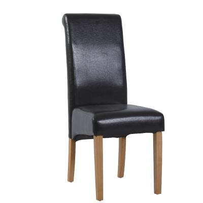 China Solid Wood Acrofine PU Leather Dining Chair for sale