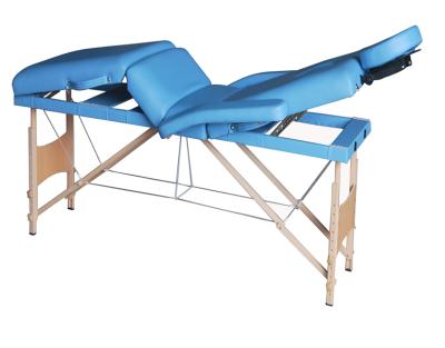 China Portable Body Acrofine 4 Section Massage Table With Strong Wood Frame for sale