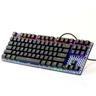 China Custom 60% LED 87 Keys RGB Gaming Key Backlit Hot Swappable Cute Anti-Ghost 100% Factory Mechanical Keyboard for sale