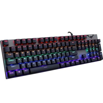 China Anti-ghosting Ready To Ship Blue Switch LED Rainbow Backlight Wired Cheap Gaming Mechanical Keyboard for sale