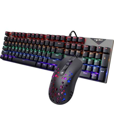 China wholesale Anti-Ghosting Wired Mechanical Keyboard and Gamer Gaming Mouse Kit Colored Teclado Set RGB Combo for sale