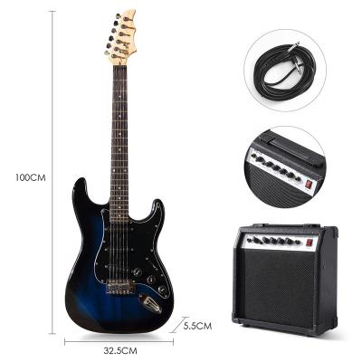 China Exquisite 39 Inch Electric Guitar Full Size Beginner's Kit Huasheng Musical Instrument With 25 Watt Amplifier, Stand Support Music Lovers for sale