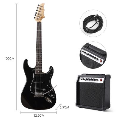 China Huasheng Musical Instrument Kit Of 39 Inch Exquisite Full Size Electric Guitar Beginners With 25 Watt Amplifier, Stand for sale