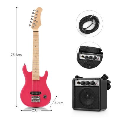 China Exquisite Musical Instrument Mini Amplifier Kit Children Kids Small Size 30 Inch Electric Guitar OEM Huasheng With 5 Watt Music Lovers for sale