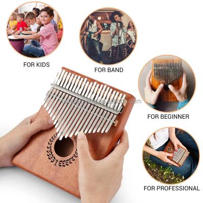 China 21 Inch Kalimba Keys Piano 17 Finger Keys Mbira Finger Adult Kids Instrument Mahogany Bear Shaped Transparent (NATURAL) for sale