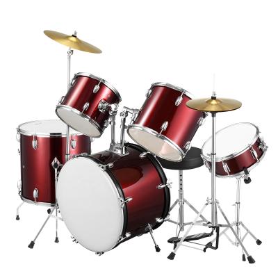 China 5 pcs drum set HUASHENG normal professinal 5 piece drum set wholesale drum set musical instrument drum kits for sale