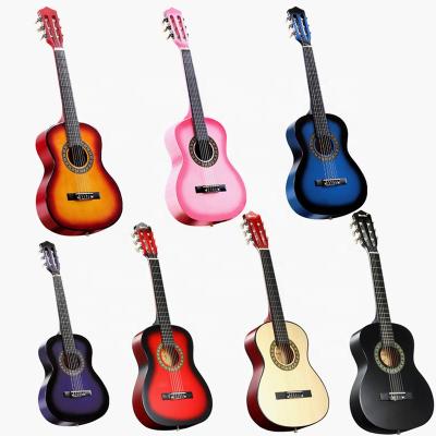 China StringsKids Bingnner Durable Classical Starter Guitar 6 Wooden Acoustic Guitar 34Inch With Tuner Picks Gif Bag Musical Instrument Kit for sale