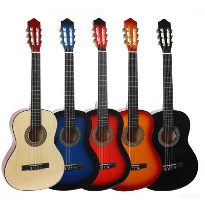 China Colorful Linden Nylon String Student Beginner Starter Wooden Right&left-hand Classical Guitar 6 Normal Open 39 Inch 4/4 Speed ​​Adults for sale