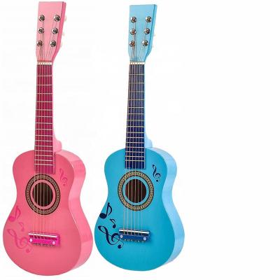 China Educational Toy 6 23 Inch Small Guitar Strings Children's Musical Instrument Music Toys Wooden Education For Kids Boys Girls Playing Gift for sale