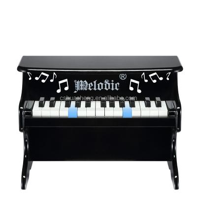 China Baby MusicToy Mechanical Toy Mini Musical Instrument 25 Keys Children Wooden Piano For Kids Hand-eye Coordination Black for sale