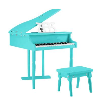 China Baby MusicToy Mechanical Toy Mini Musical Instrument 30 Keys Children Wooden Piano For Children Hand-eye Coordination Green for sale