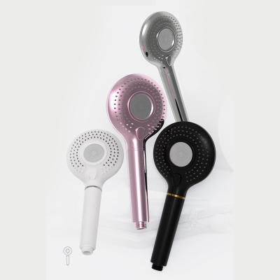 China 2021 New Fashion Shower Head High Pressure Rainfall Free ABS Plastic Chromed Design Hand Shower Head 3D Pattern for sale