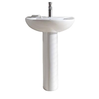 China Modern Freestanding Solid Outdoor Hand Basin Bathroom Sink Artificial Stone Pedestal Wash Basin for sale