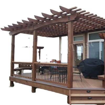 China Easy Assembled Weather Pressure Garden Pergola Composite WPC Heavy Duty Heat Treated Wood Plastic Composite for sale