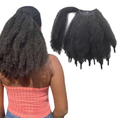 China Chain Around Novelties Synthetic Blow Hair Extensions Wrap Around Spring Twist Crochet Marley Braid Afro Style Curly Straight Afro Ponytails for sale