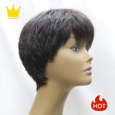 China Bob Wig Novelties Cheap Short 8 Inch Lace Up Pixie Cut Wigs For Black Women Brazilian Pelucas Real Hair Glueless Wig for sale